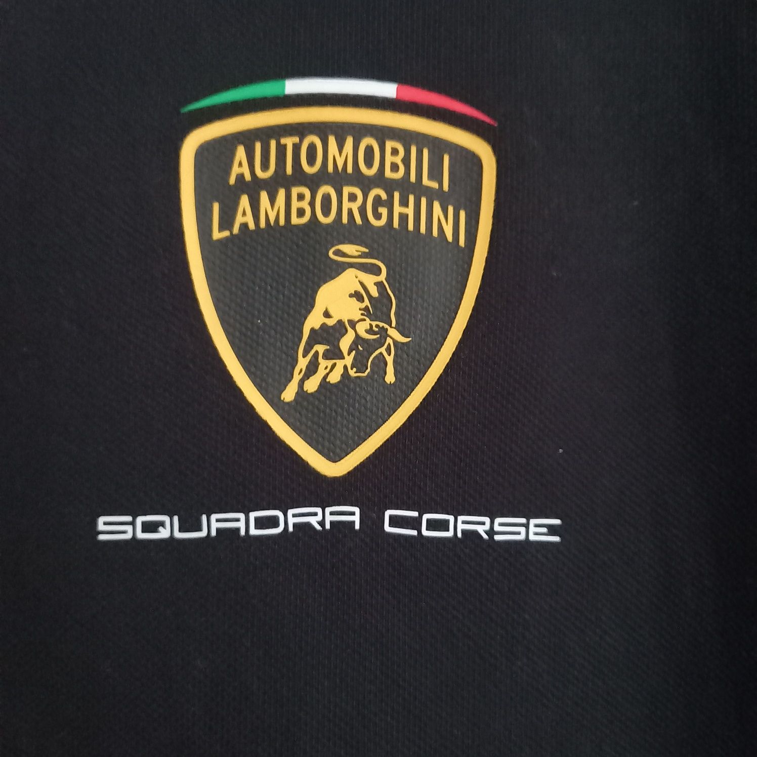 Koszulka polo Lamborghini SquadraCorse męska czarna XL bawełna T-shirt