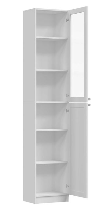 Witryna Regał W40 PAFOS SH 40 cm 1 Szyba Półki Szafka Książki Biały