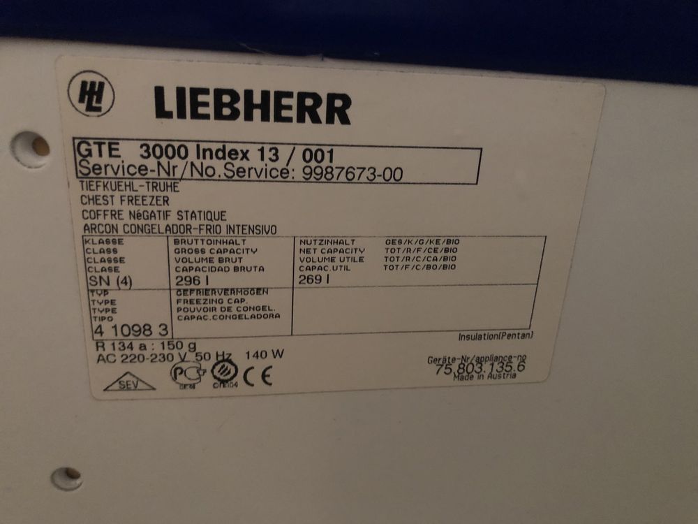 Морозильные камеры LIEBHERR