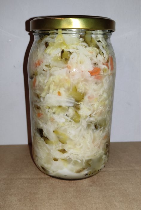 4 x Kapusta kiszona z marchewką i kiszonym ogórkiem 900 ml