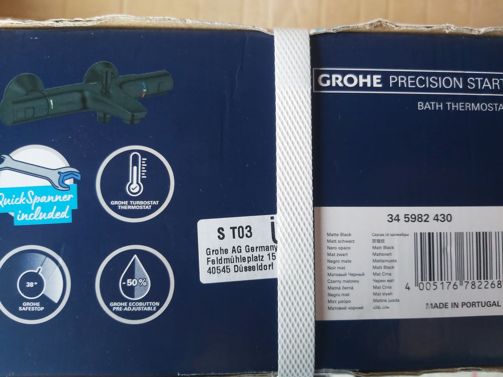 Bateria wannowo prysznicowa z termostatem Grohe Precision Start czarna