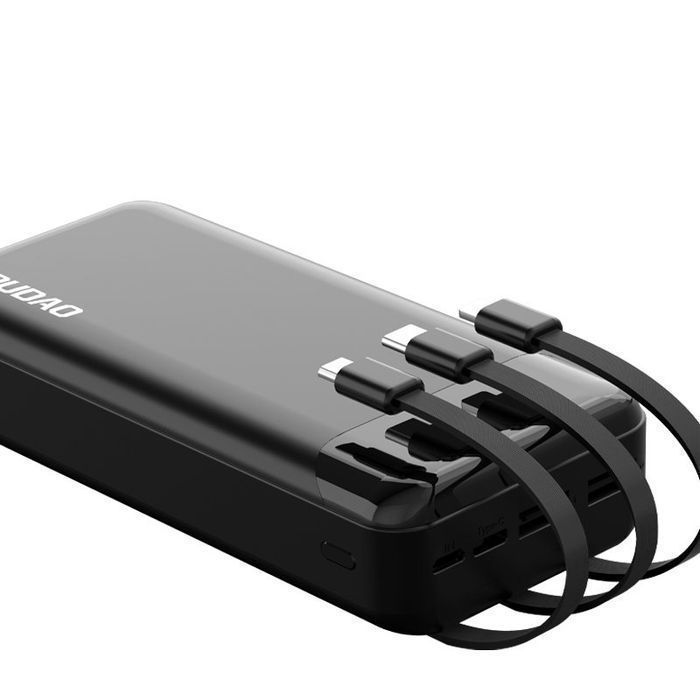 Dudao powerbank z kablami 20000mAh USB C + micro USB + Lightning