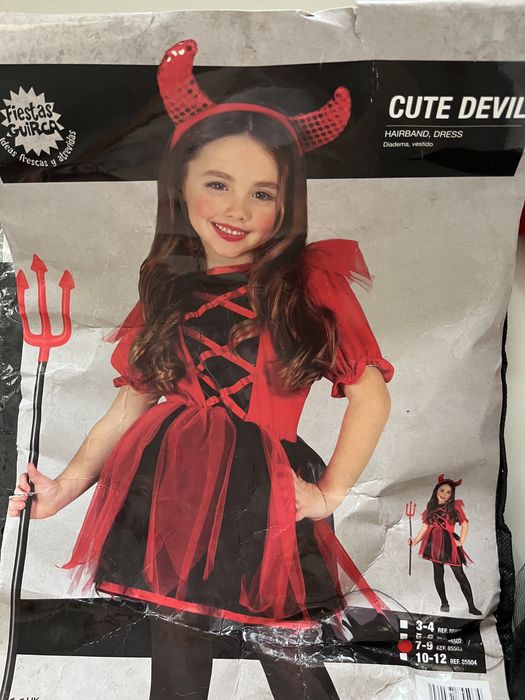 Fato disfarce Halloween menina diabo
