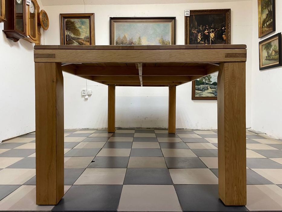 Стіл масивний дерево 2093 дуб стол стулья кожа 2094