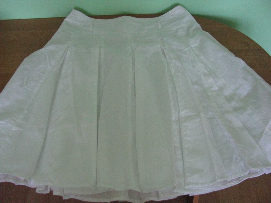 Biała letnia spódnica 100% bawełna pas 84
