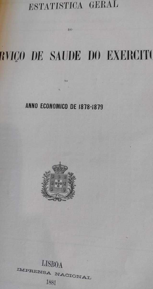 Serviço de Saúde do Exercito 1877/78-1879 Estatística Geral