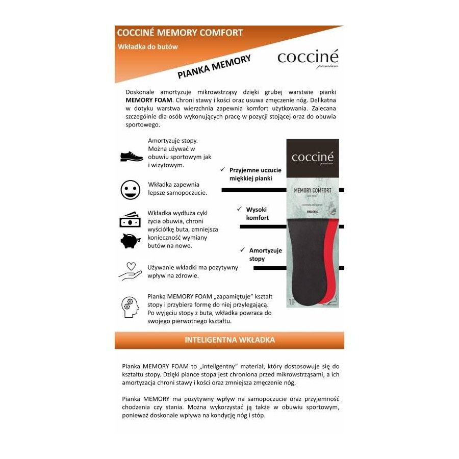 r.41 - Wkładki do butów Memory Comfort Coccine