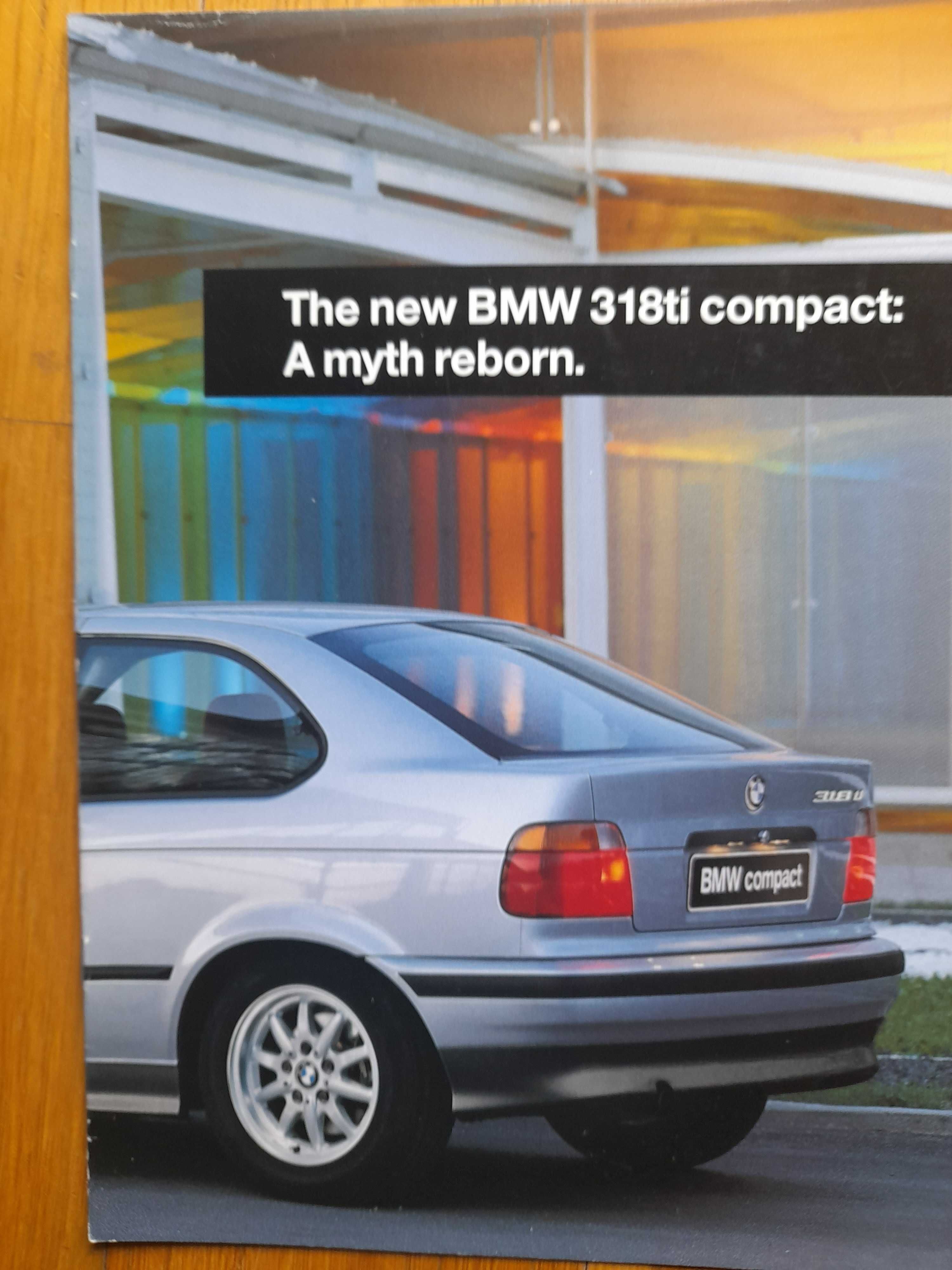 BMW 318ti Compact prospekt niemiecki w j. angielskim rok 1994