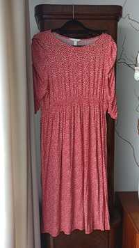 Sukienka ciążowa czerwona w kwiatki H&M Mama L XL 40 42