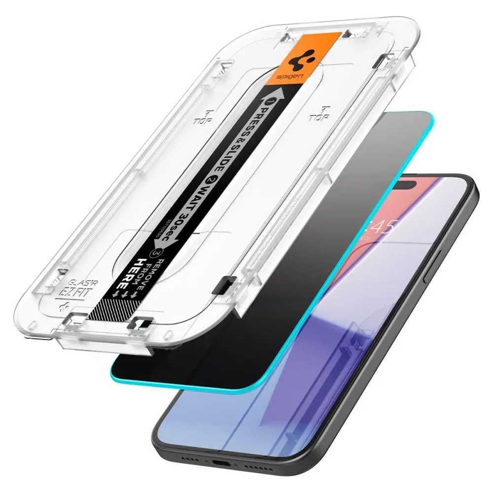 Защитное стекло Spigen Glas.tR EZ FIT Privacy 2-Pack iPhone 15 Pro