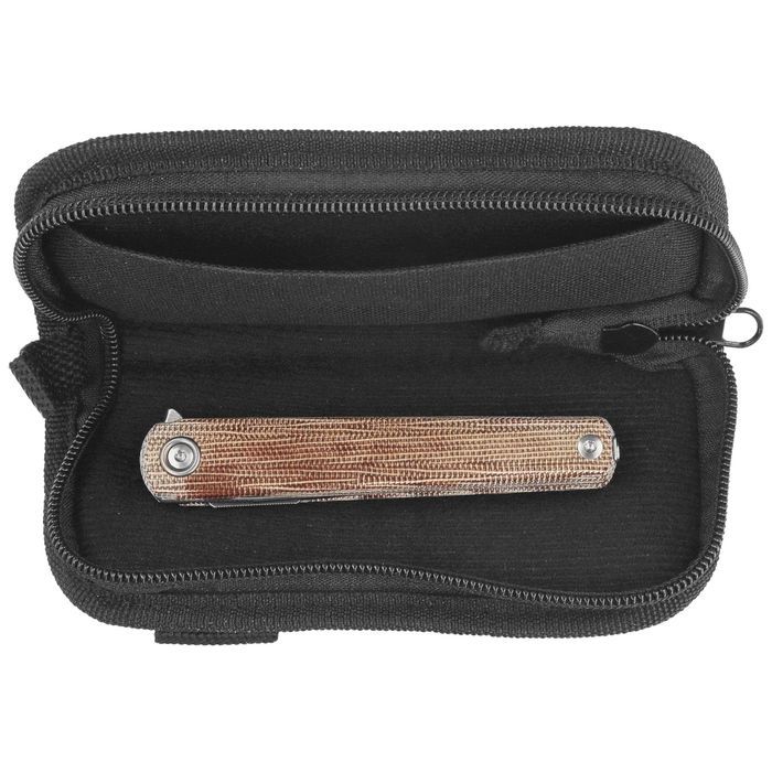 Nóż składany MKM Flame Light Drop Point Natural Canvas Micarta,