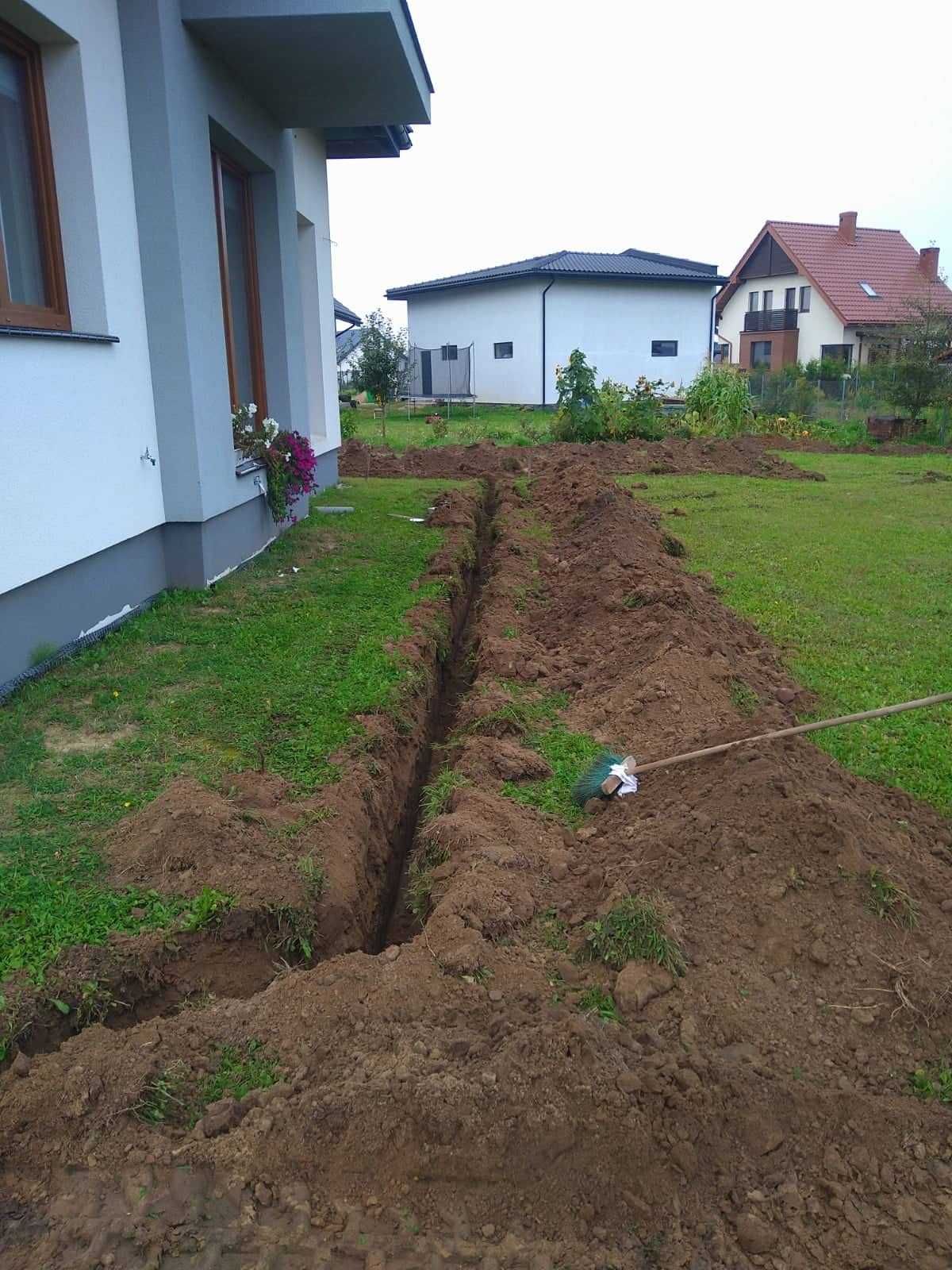 Usługi minikoparką, odprowadzenie wody deszczowej, odwodnienia liniowe