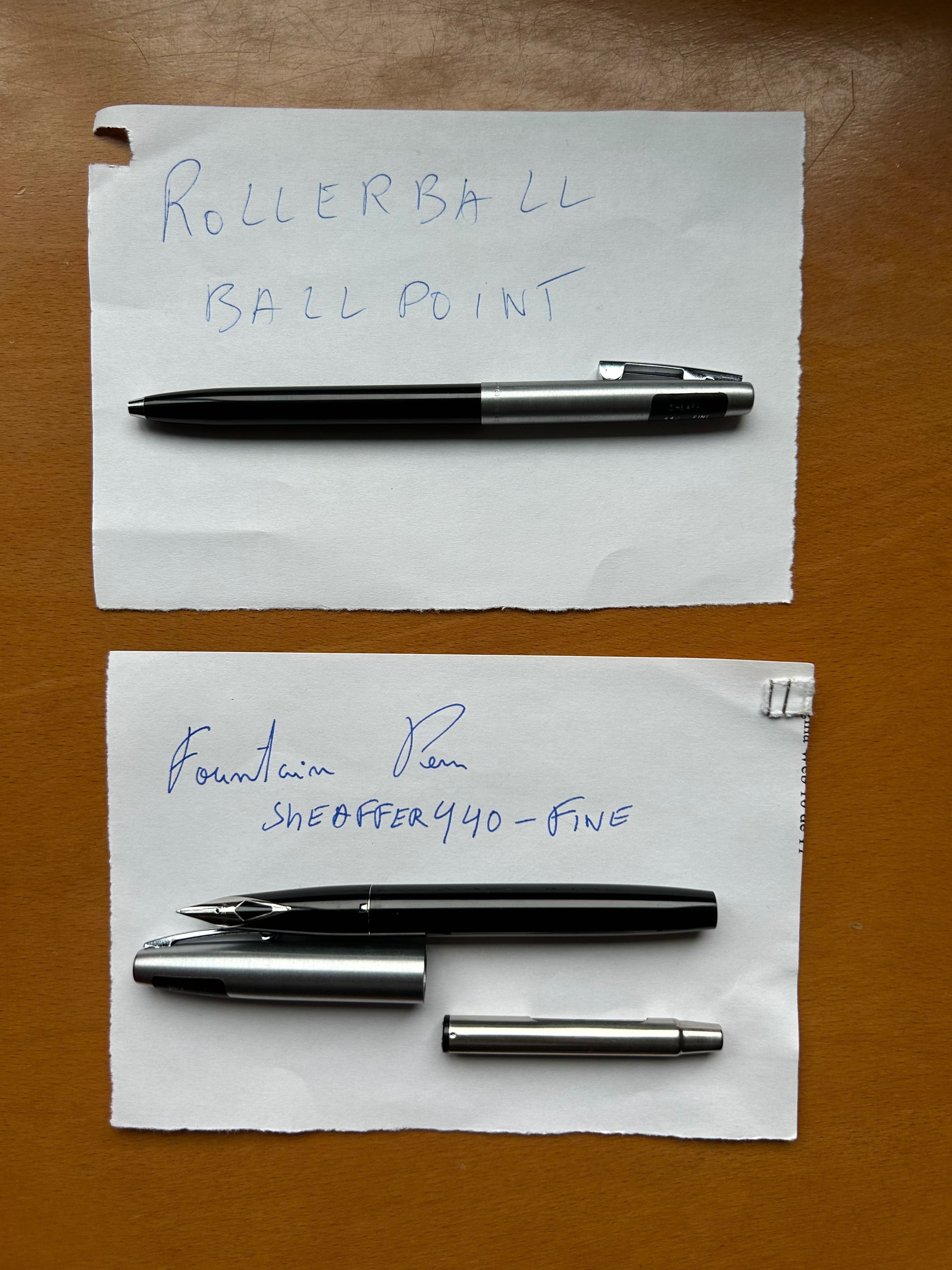 Sheaffer 440 Triumph Black C.T. Fine (F) Fountain Pen + Ballpoint