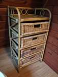 Szafka rattanowa ratan szuflady łazienka boho słupek rattan