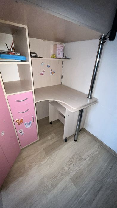 Кровать-чердак со столом Мидленд Fmebel 80x190