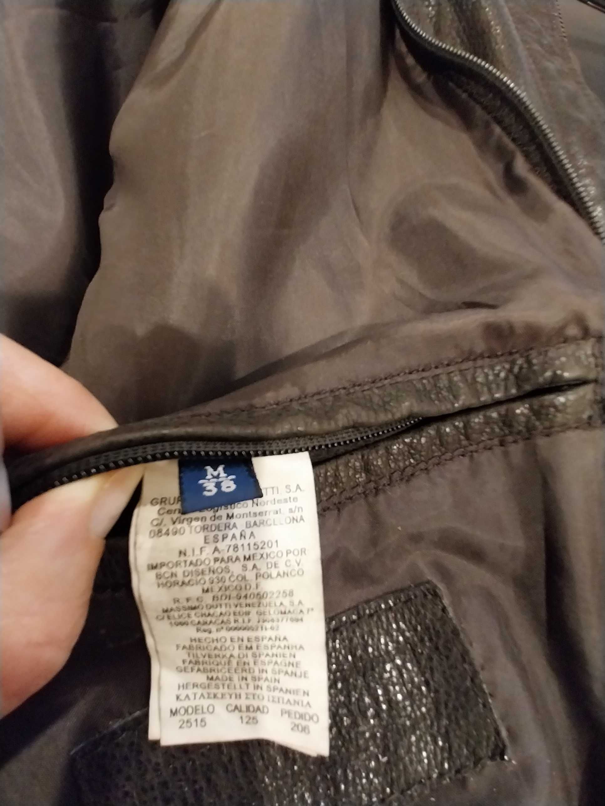 Casaco comprido em pele da Massimo Dutti, tamanho M 38, bom estado