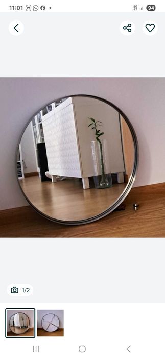 Espelho redondo moldura inox do ikeia.