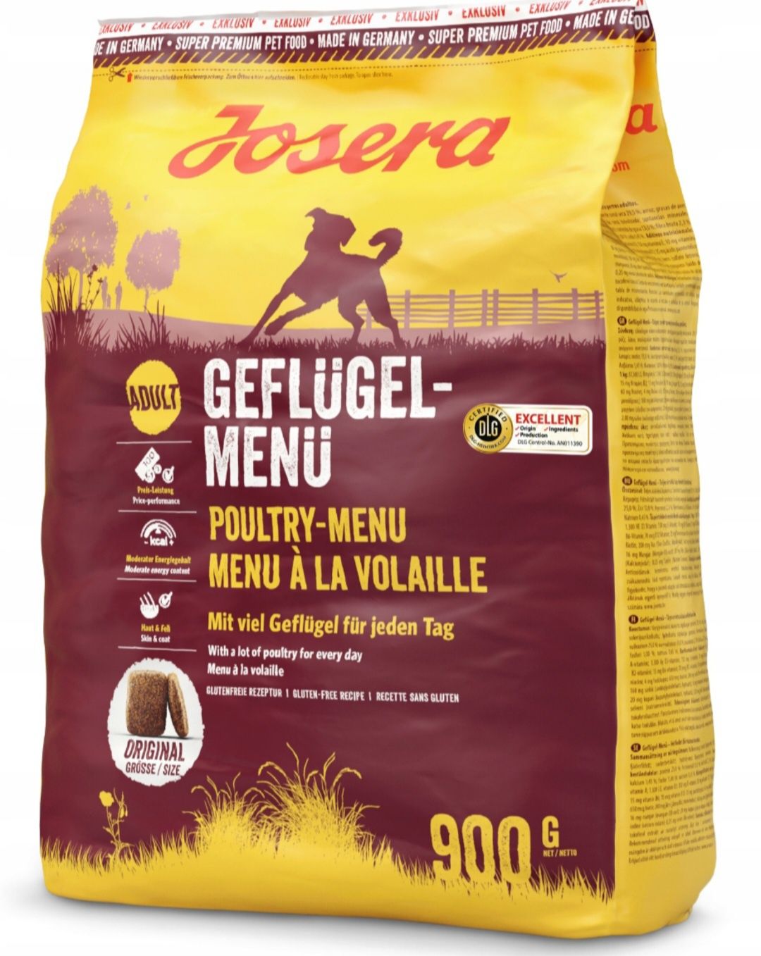 Josera 900g, Geflugel Pokarm dla Psa Karma Dog Adult Pies