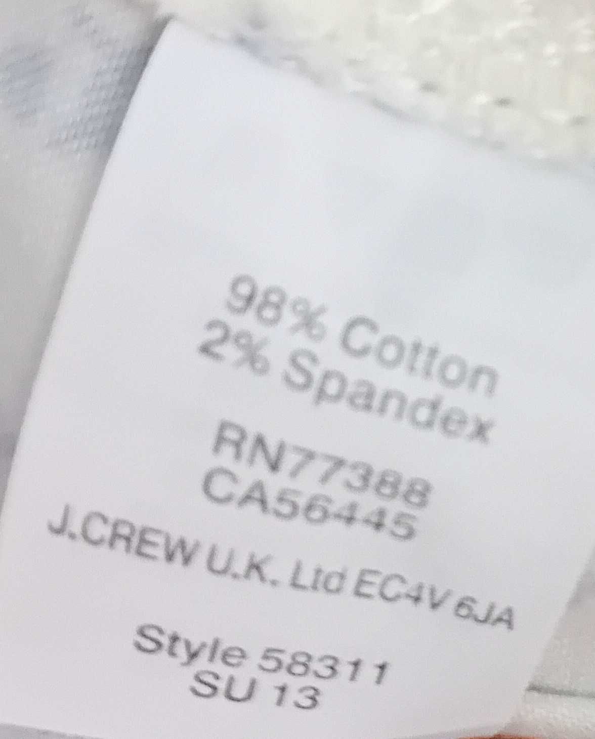 J.Crew – nowe białe spodnie, wzór lilii franc., metki pap. 32, 183