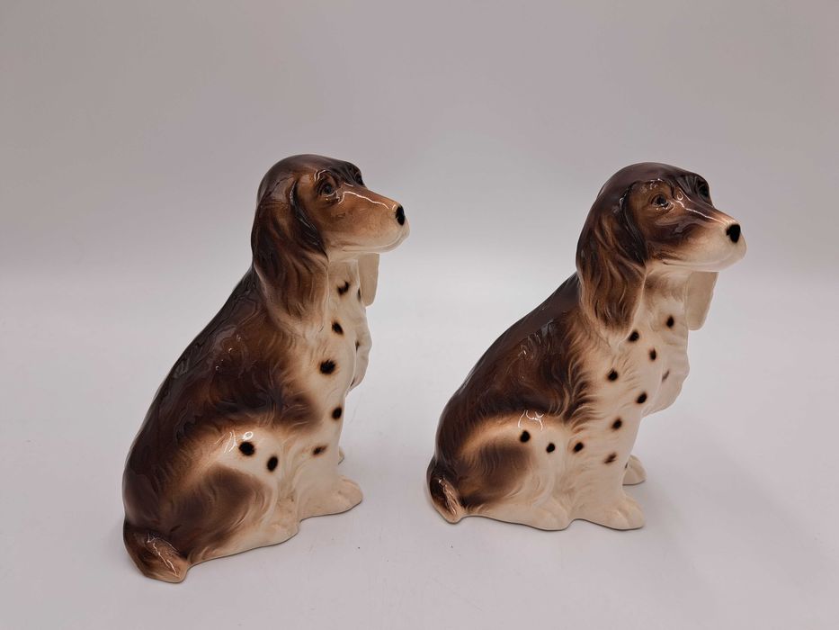 Zabytkowa figurka porcelanowa pies Sitzendorf Turyngia 1884 - 1902