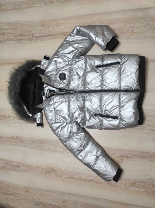 Теплая дутая серебристая куртка Sonneti на плотном синтепоне,10-12 л.