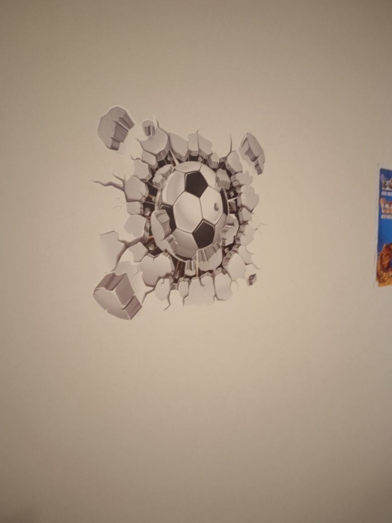 papel de parede adesivo 50 x 50  bola de futebol 3 D