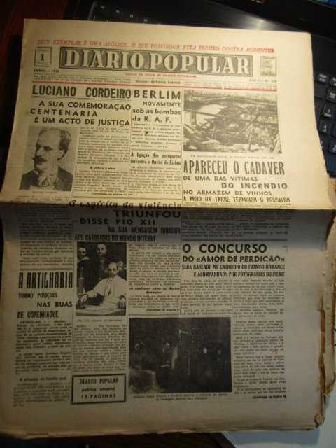 Diário Popular segunda guerra mundial  ano 1943 Luciano Cordeiro