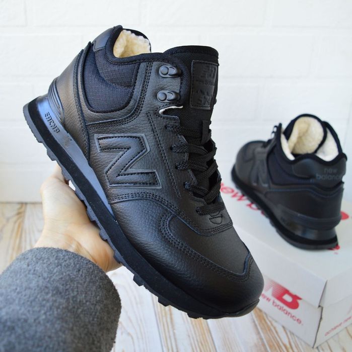 New Balance 574 кросівки Жіночі шкіряні зимові з хутром сапоги