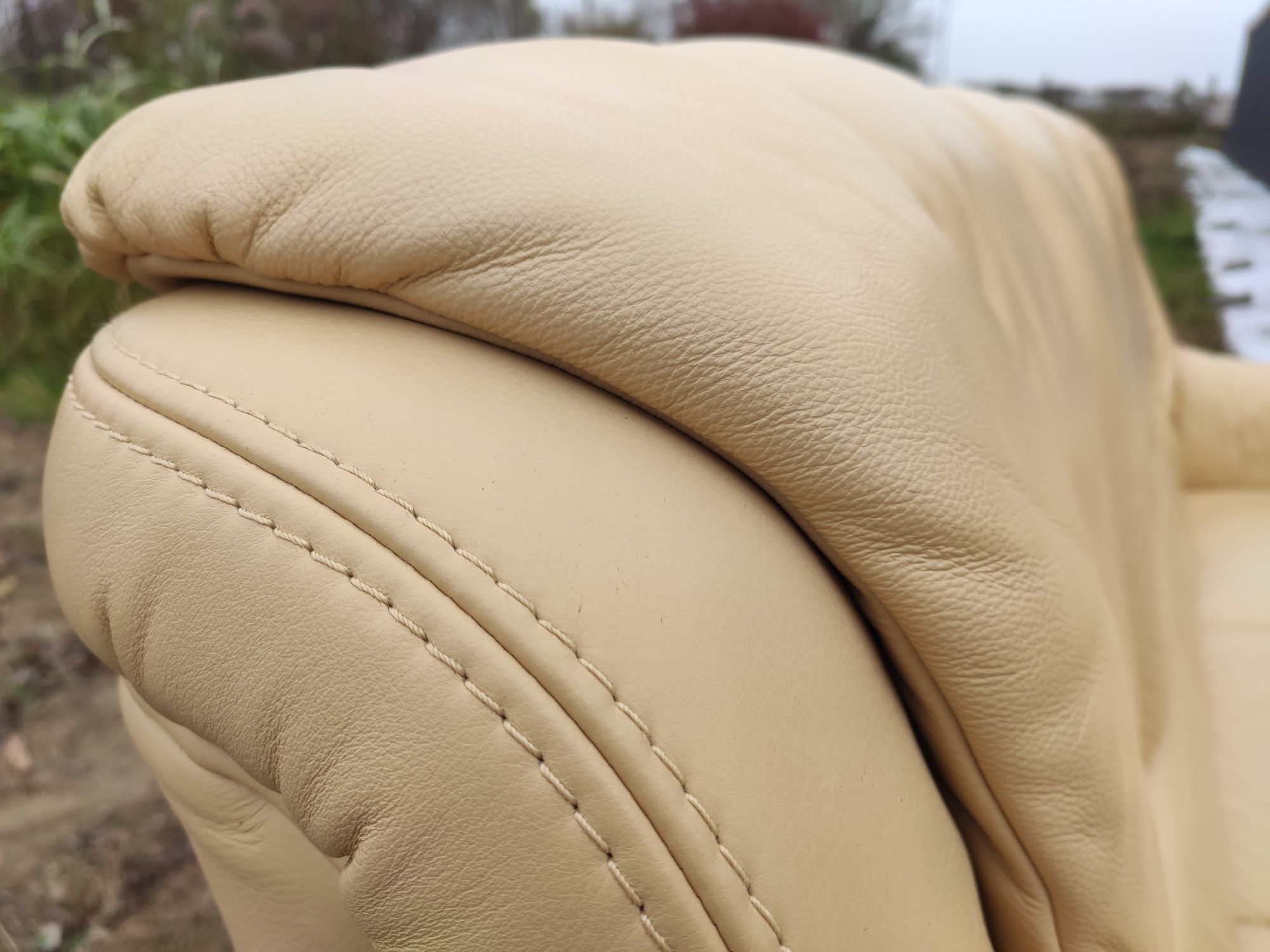 Sofa skórzana 3-osobowa+2-osobowa+fotel-100% skóra naturalna! Okazja