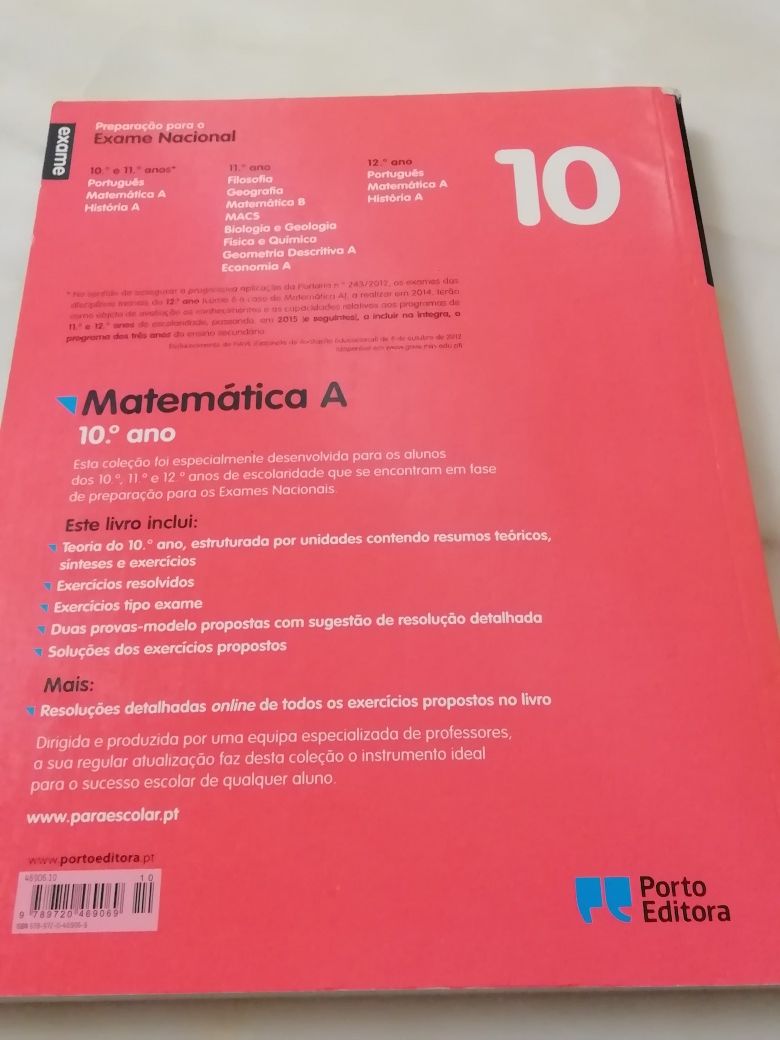Livro preparação para exame matemática A-10°ano