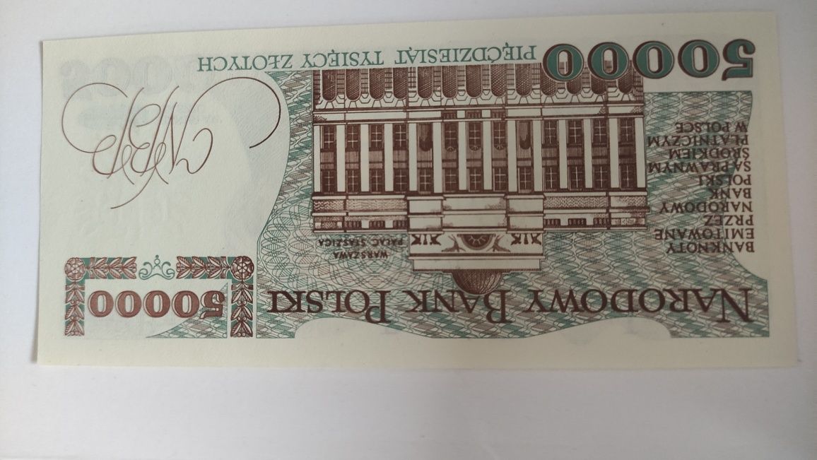 Banknot 50000 zł 1989rok UNC. Seria AC