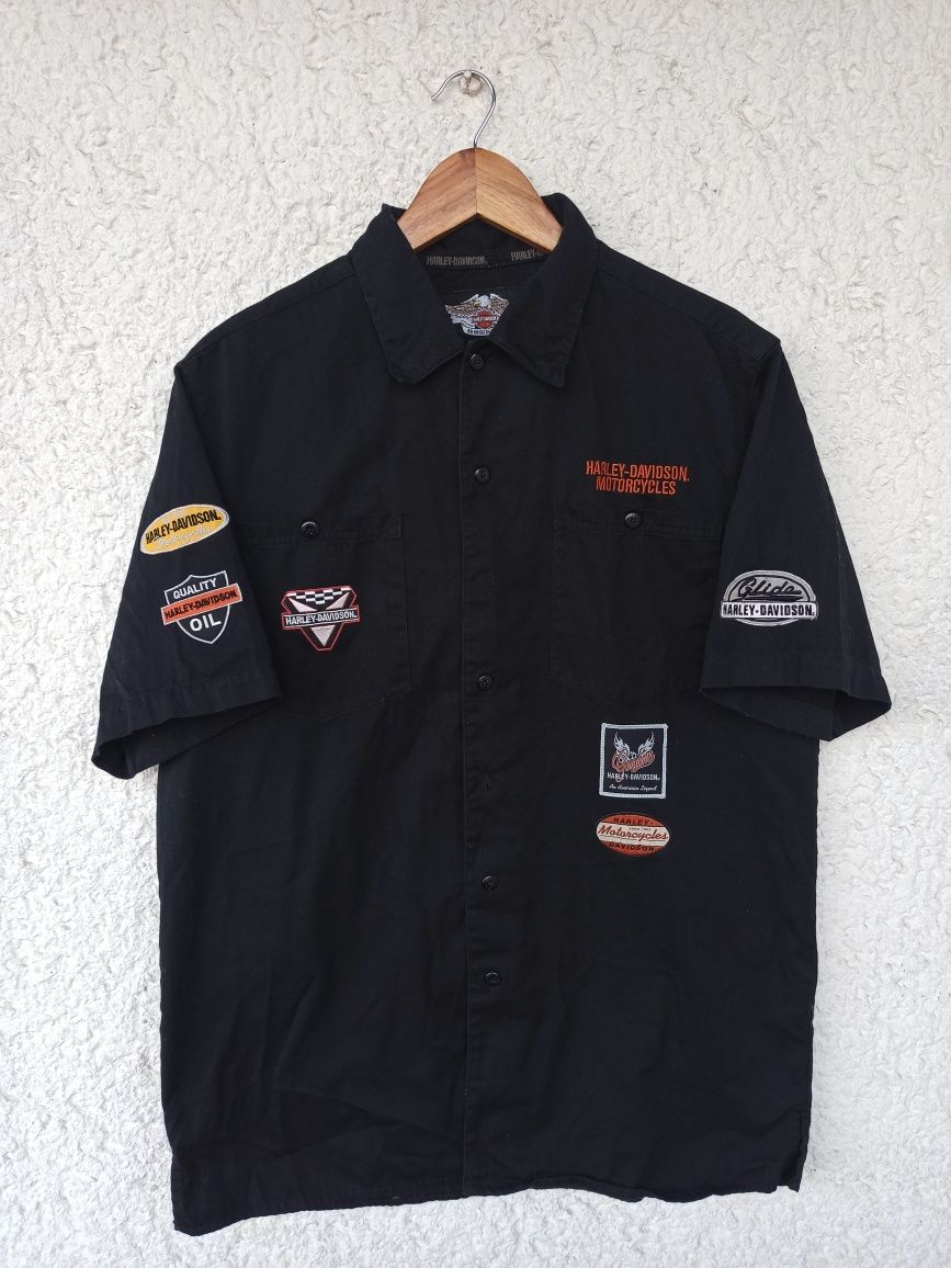 Рубашка Harley Davidson M сорочка харлі з нашивками