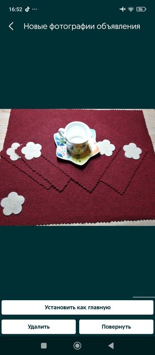 Серветки набір, пресована натуральна шерсть!!!