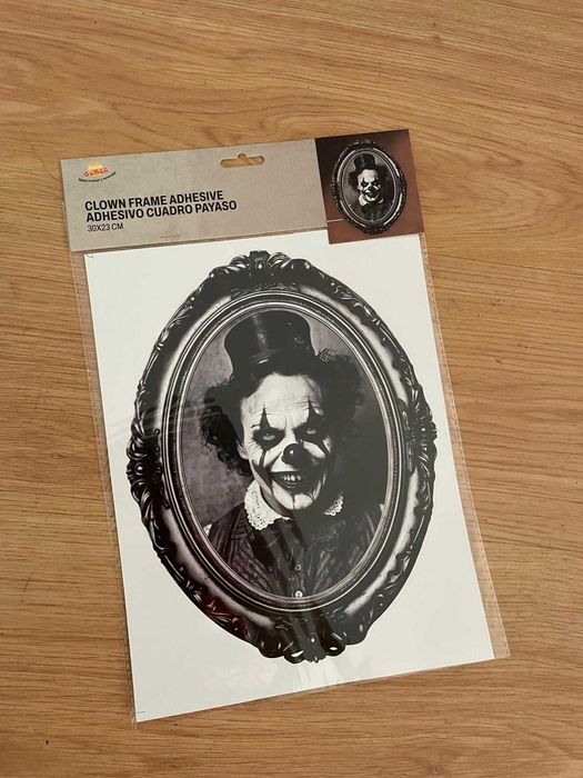 Decoração de halloween NOVO - Sticker PALHAÇO assustador 30 x 23