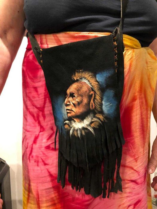 Винтажная замшевая сумка ручной работы из Перу