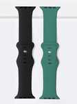 Zestaw2 Paskow DO APPLE WATCH 40 MM 41 SILIKONOWE  czarny i zielony