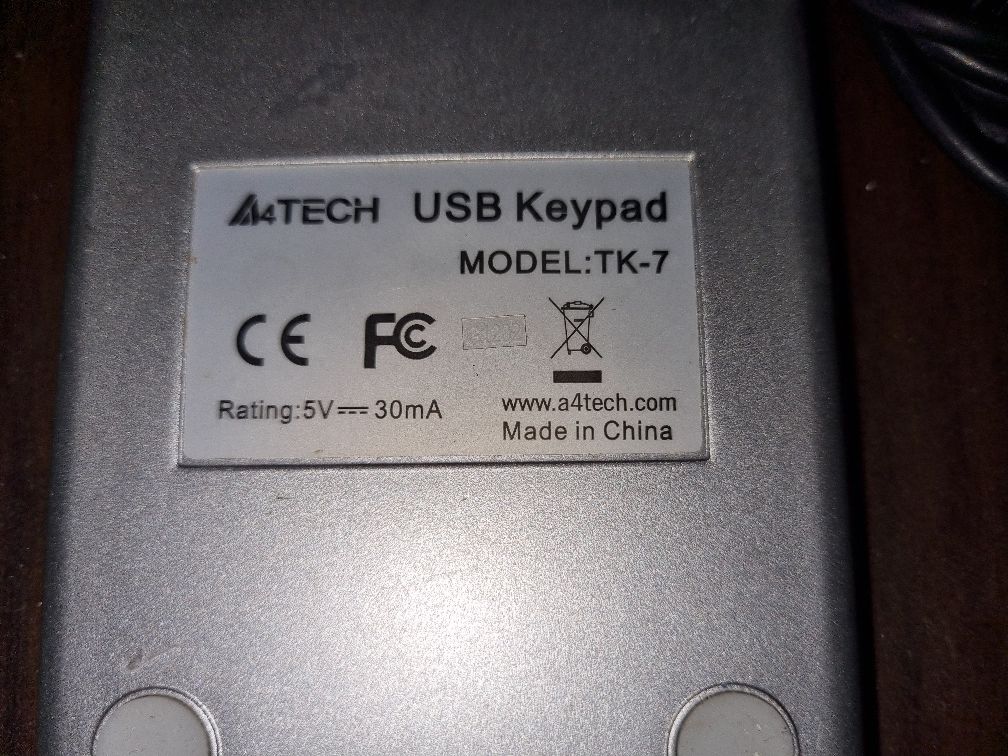 Цифровая клавиатура подключение USB