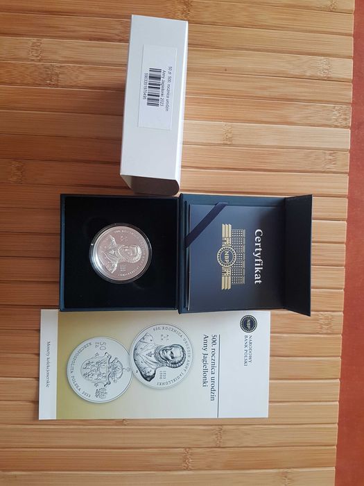 50zł, 500 rocznica urodzin Anny Jagielonki  moneta kolekcjonerska.