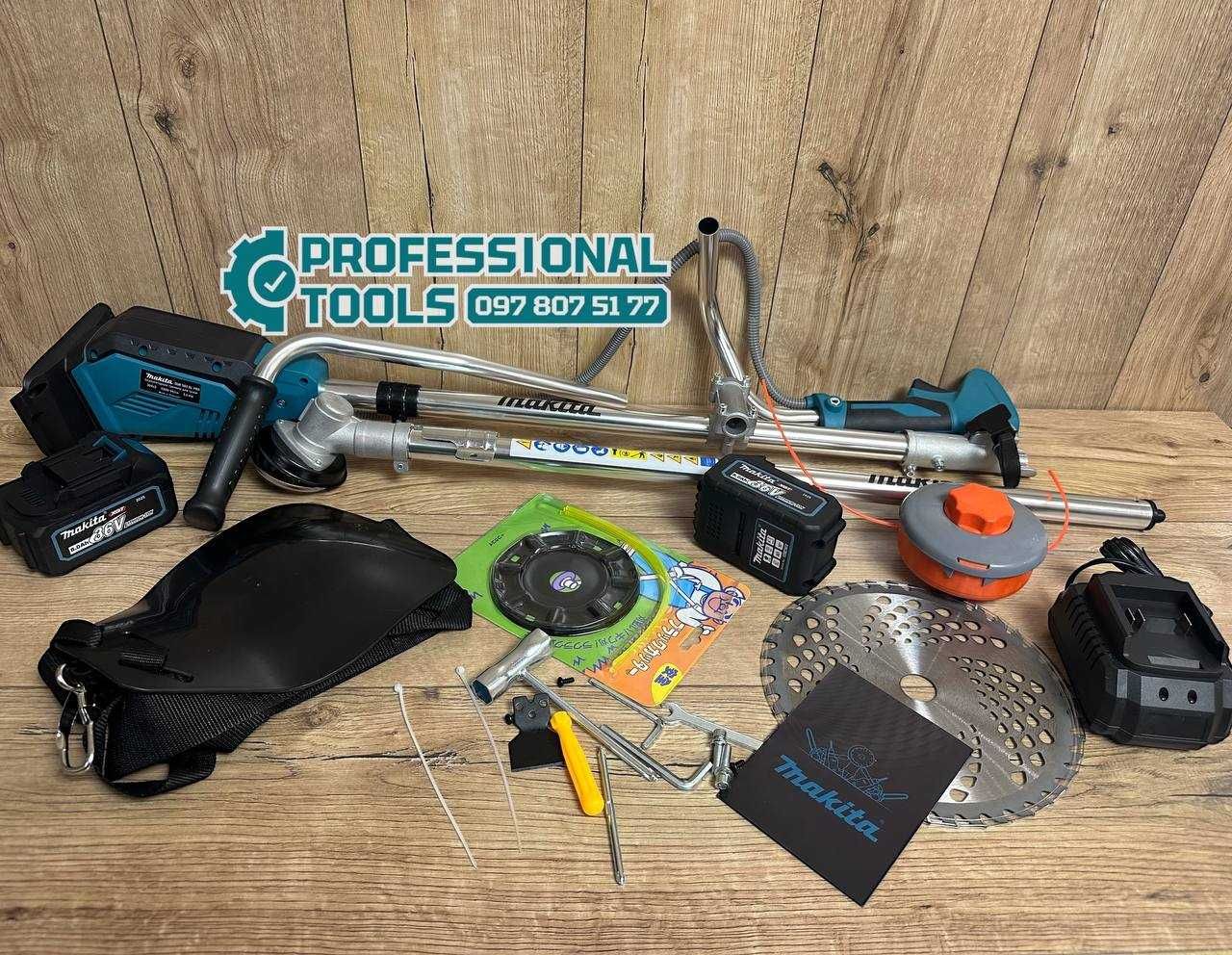Акумуляторний тример косарка Makita DUR503 BL PRO працює на двох АКБ