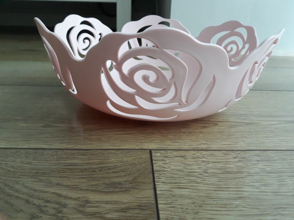 Miska koszyk na owoce patera pastelowy róż bdb-