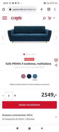 Sofa 3 osobowa  Prima Agata Meble