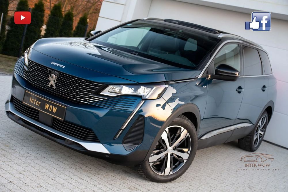 Peugeot 5008 2.0 HDI 180KM #GT #Czarna Podsufitka # Rolety MASAŻ LIFT NIGHT VISION