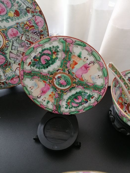 Terrina, taça e prato porcelana chinesa