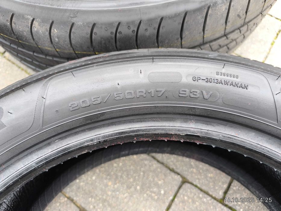 Opony letnie 205x50R17 Prawie nowe. okazja