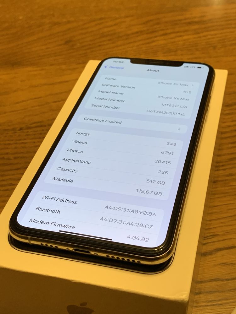 iPhone Xs Max 512 gb Silver Neverlock, 86% батарея