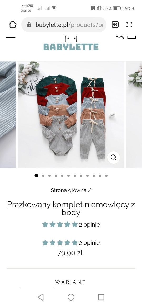 Prążkowany Komplet/body /spodnie