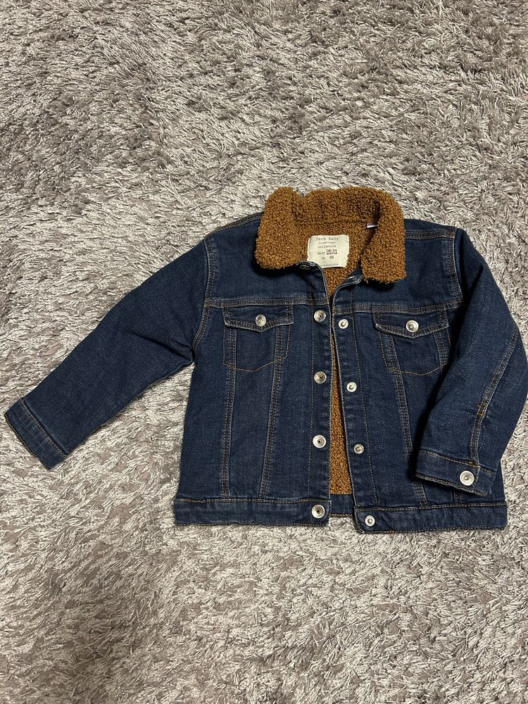 Джинсова куртка утеплена Zara Baby, хлопчик, розмір 98