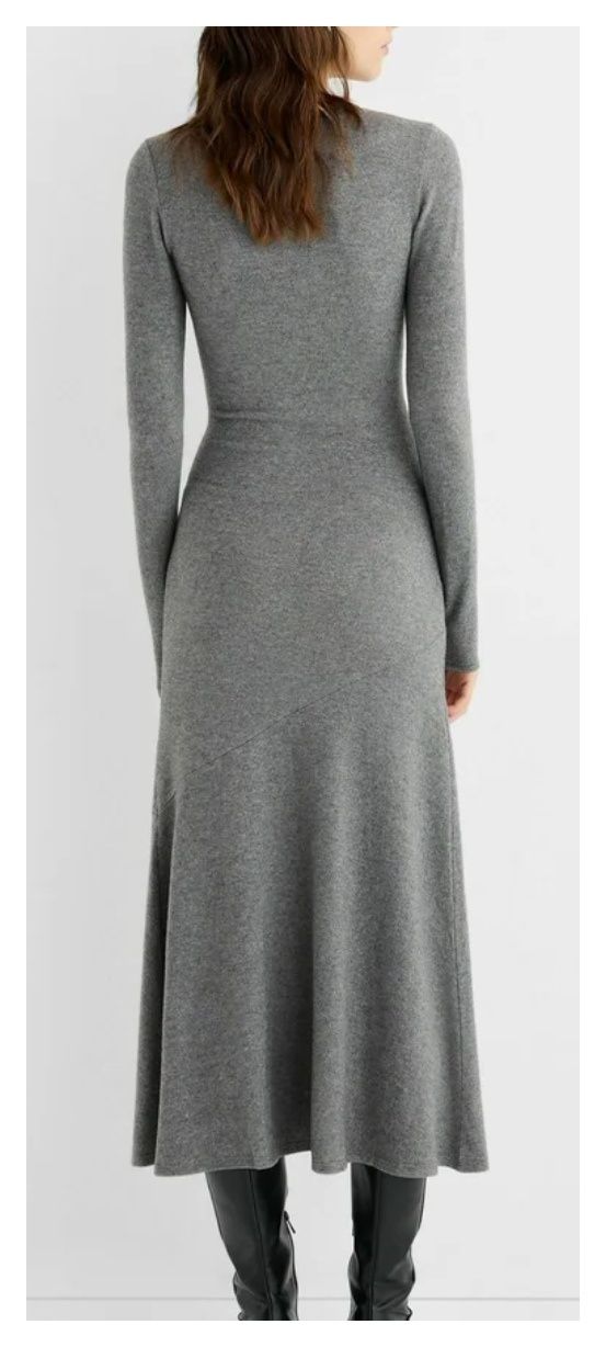 Ciepła długa sukienka Bershka (S/36) #szara #dopasowana #kobieca