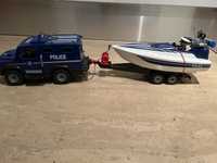 Samochod policyjny z łodzią Playmobile