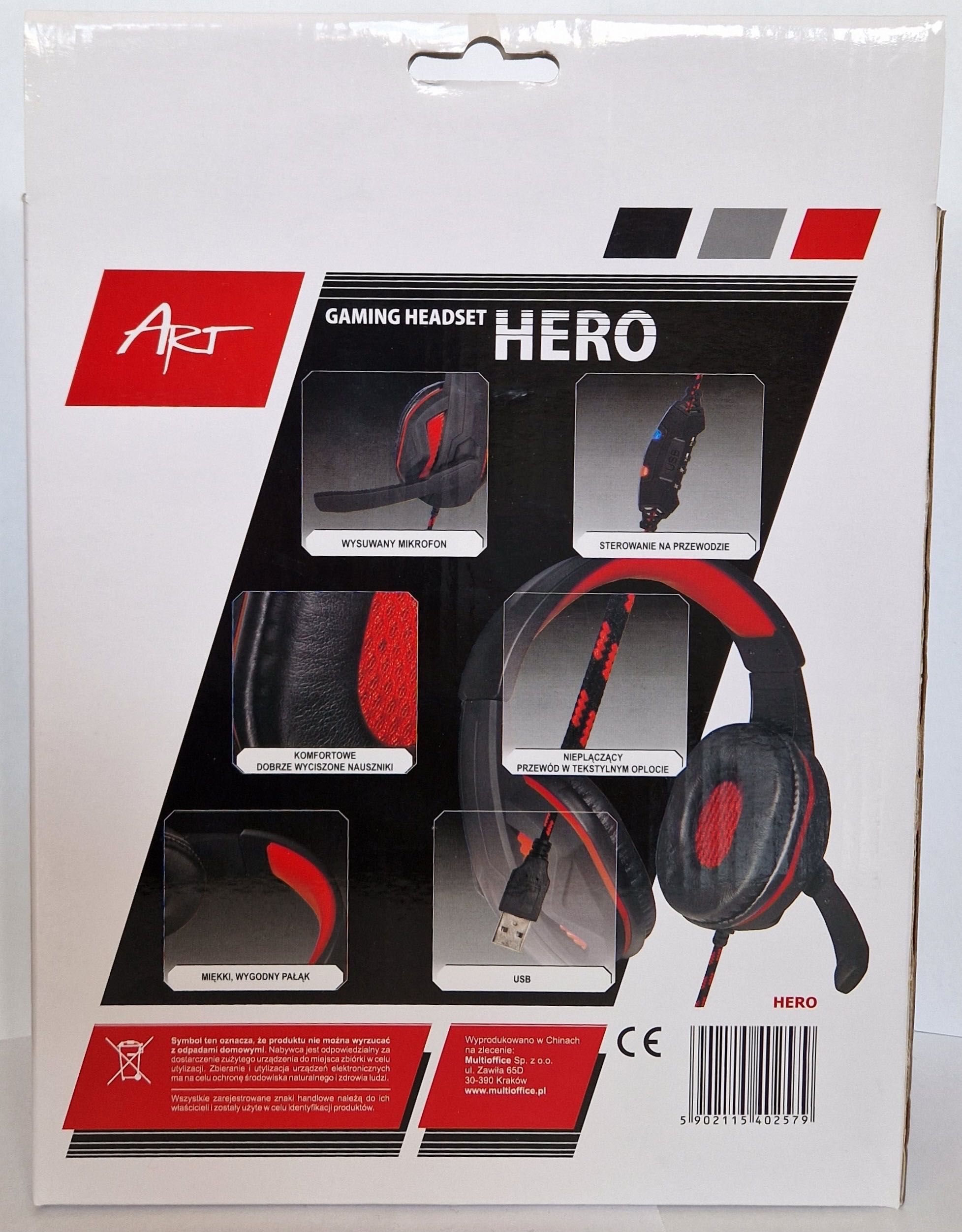 Słuchawki Gamingowe z Mikrofonem ART Gaming Headset HERO